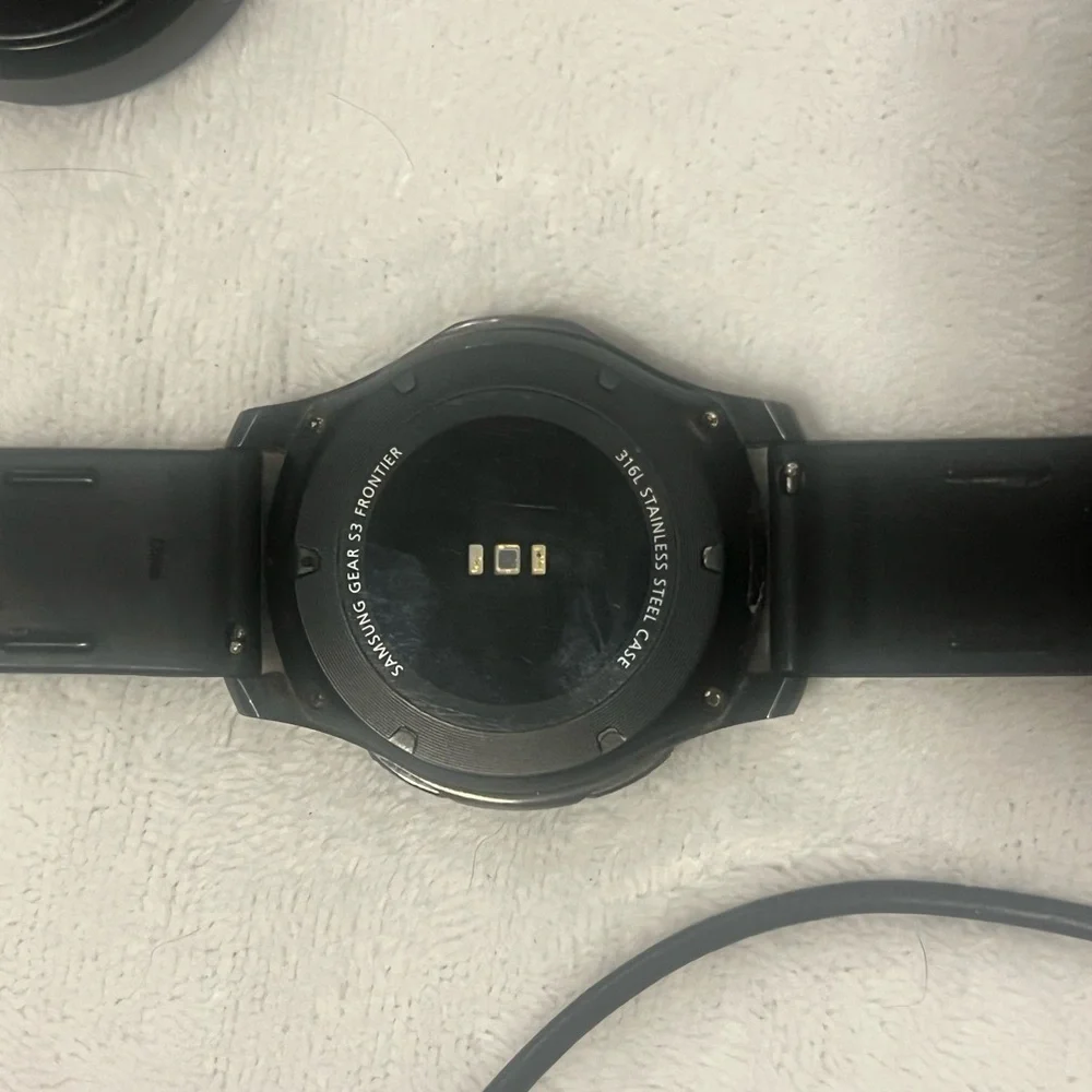 Samsung -Gear s3 frontier Black Smartwatch with Charging Dock (F)